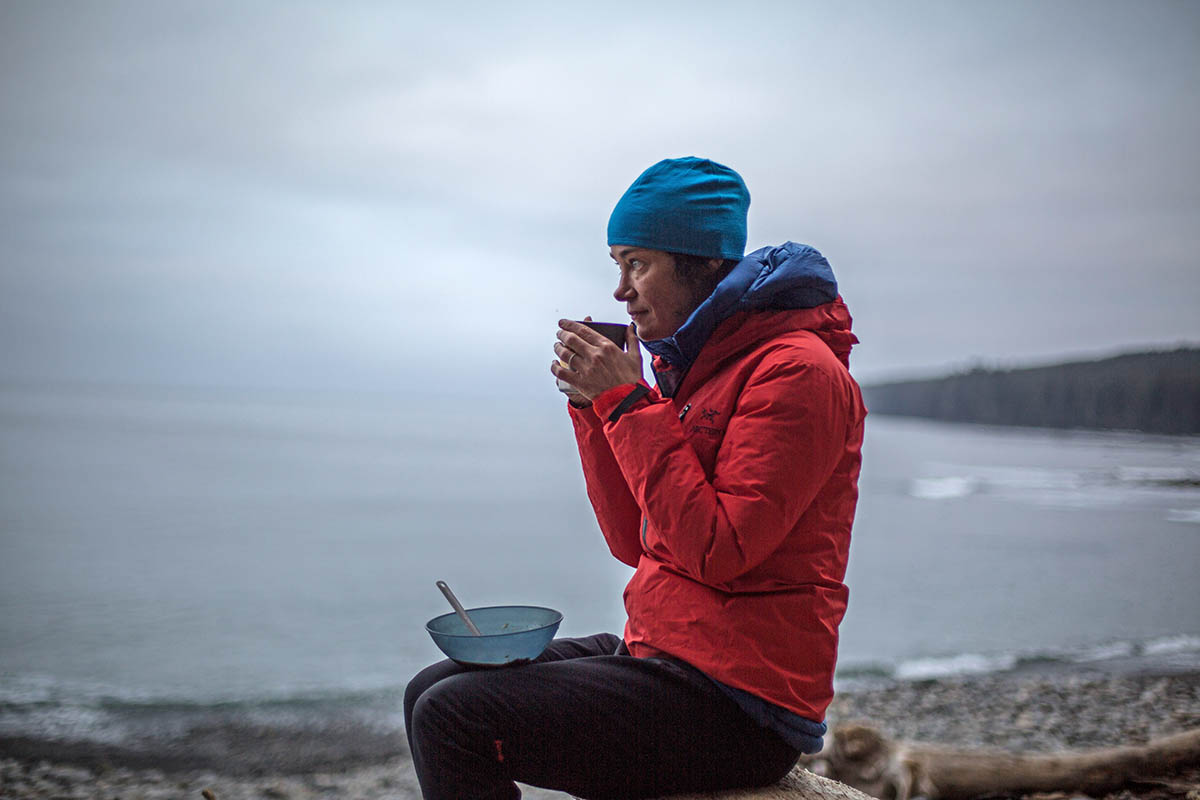 Arc'teryx Alpha SL Anorak (sipping coffee on beach)